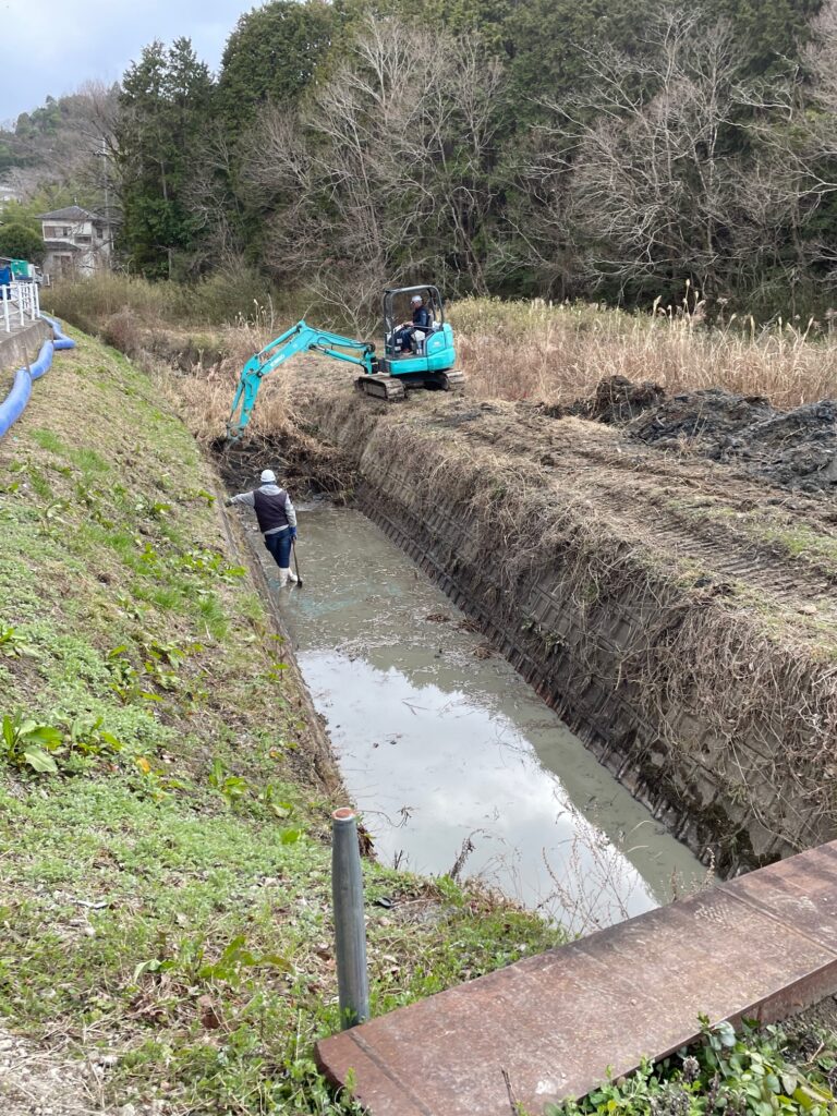 堆積土・雑木の除去が進んでいます